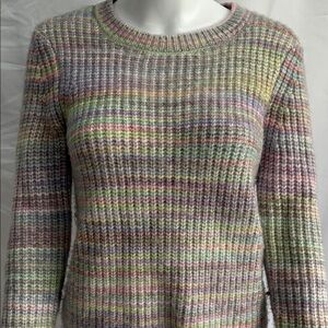 LOFT Pastel Multicolor Chunky Knit Crewneck Sweater – Size XS